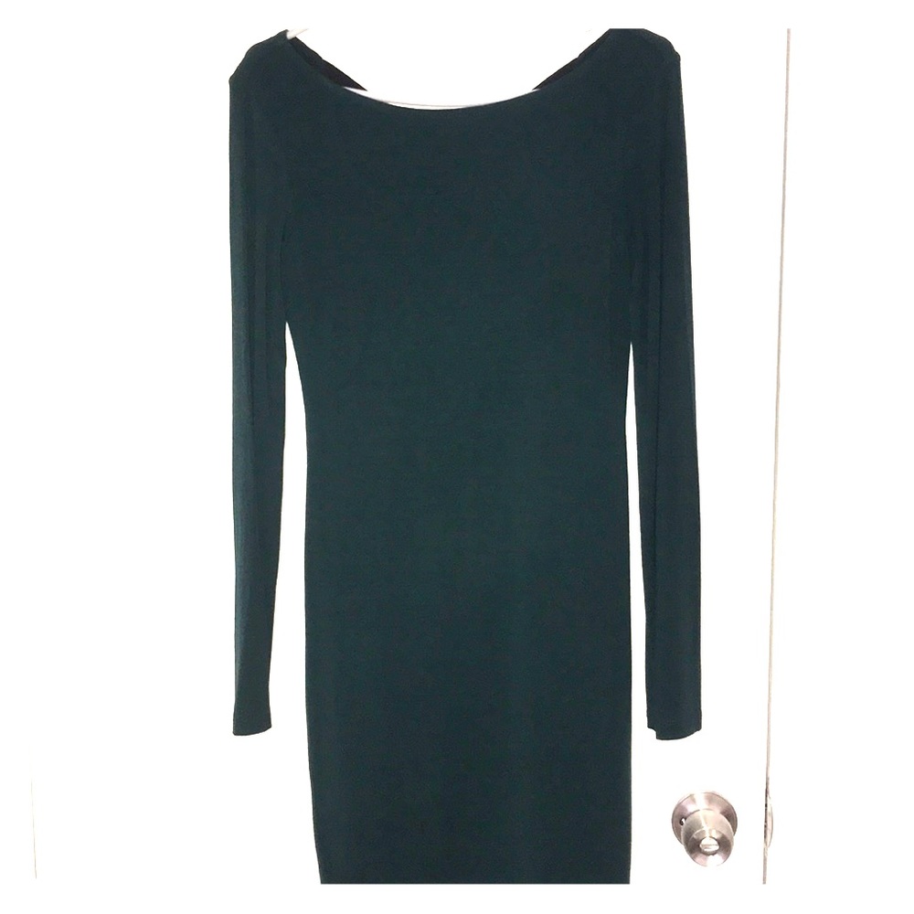 Hunter green long sleeve dress